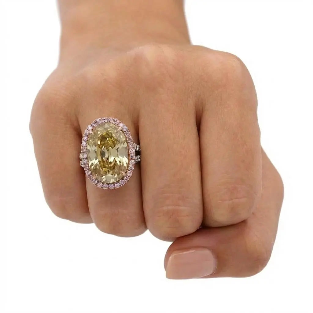 9.99ct Yellow Oval Cut Diamond