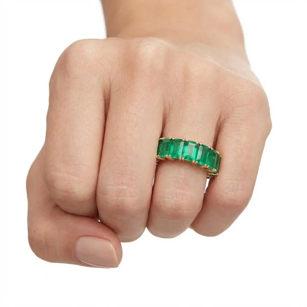 9.24ctw Emerald Eternity Band