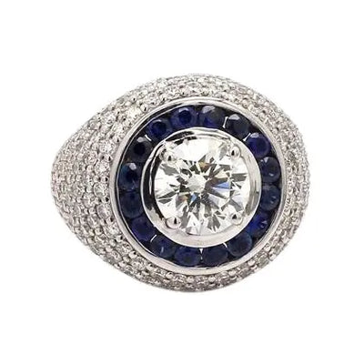 Diamond & Sapphire 18K White Gold Ring