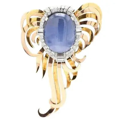Cartier Star Sapphire Brooch with Diamonds