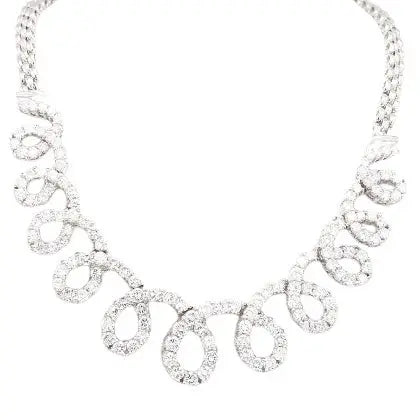 Swirl Design Necklace with 9.00ctw Round Brilliant Diamonds