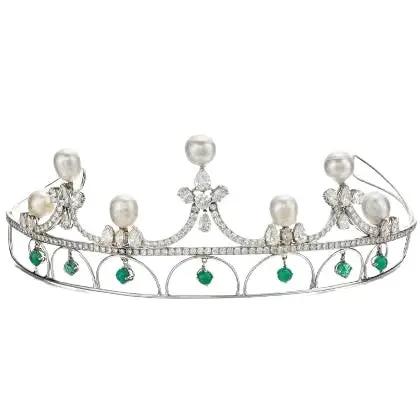 Platinum and 14K Gold Tiara