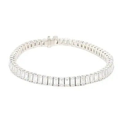 Platinum Emerald Cut Diamond Bracelet