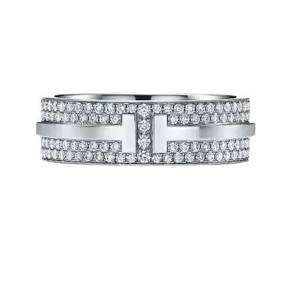 Tiffany & Co. Wide Pavé T Diamond Band