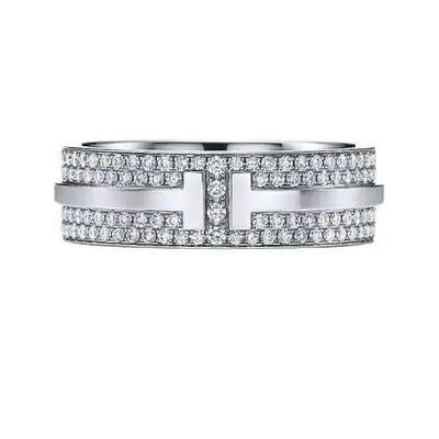 Tiffany & Co. Wide Pavé T Diamond Band