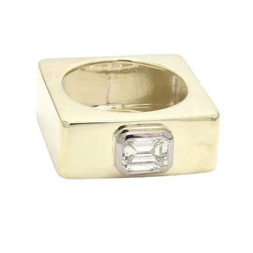1.61ct Emerald Cut Bezel Set Men’s Ring