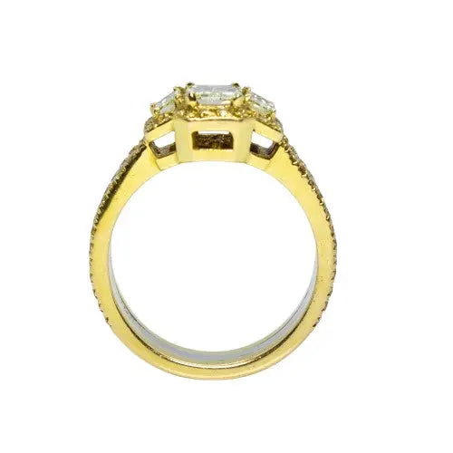 Two-Tone Diamond Ring with Round Brilliant Accents