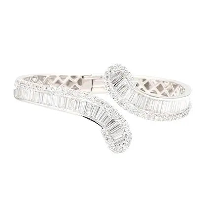 Diamond Bracelet with Baguette and Round Brilliant Accents