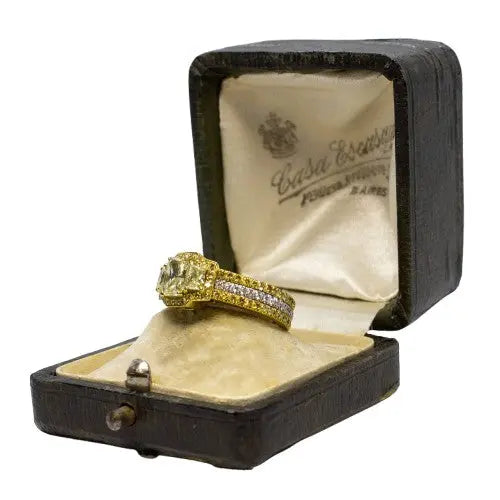 Two-Tone Diamond Ring with Round Brilliant Accents