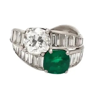 Tiffany & Co. Emerald and Diamond Ring