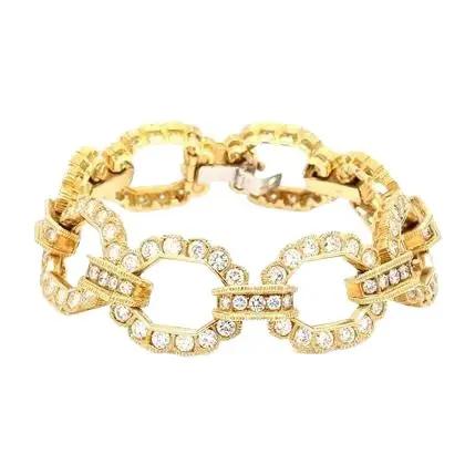 18K Yellow Gold Bracelet with Diamonds