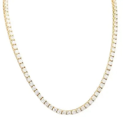 15.28ctw Diamond Tennis Necklace Yellow Gold