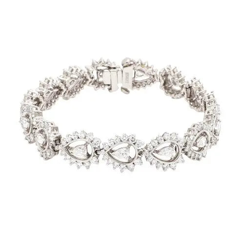 Pear and Round Diamond Multi-Stone Bracelet