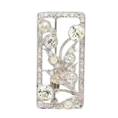 Platinum Brooch with Old European Cut Diamonds