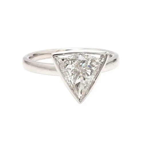 Bezel-Set Trillion Diamond Ring – GIA Certified