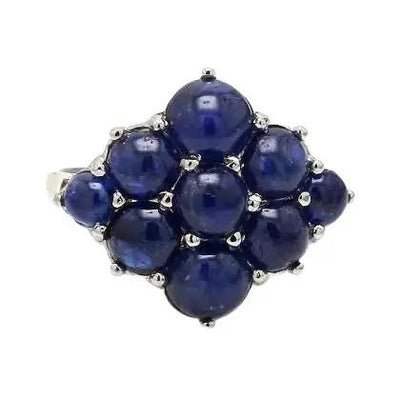 Platinum Ring with Cabochon Sapphires