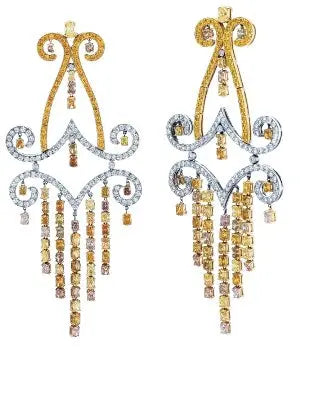 16.62ctw Fancy Color Diamond Multi-shape Earrings