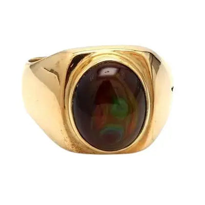 18k Yellow Gold Ring with Ammolite