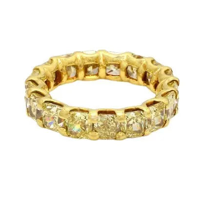7.10ctw Fancy Intense Yellow Radiant Diamond Eternity Band
