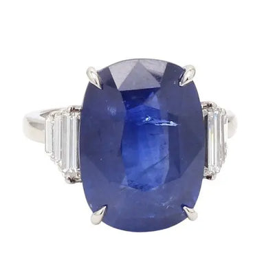 Sapphire & Baguette Diamond Ring