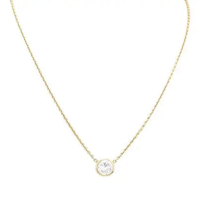 Bezel-Set Solitaire Diamond Necklace