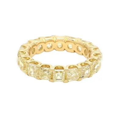 Asscher Cut Fancy Yellow Diamond Eternity Band