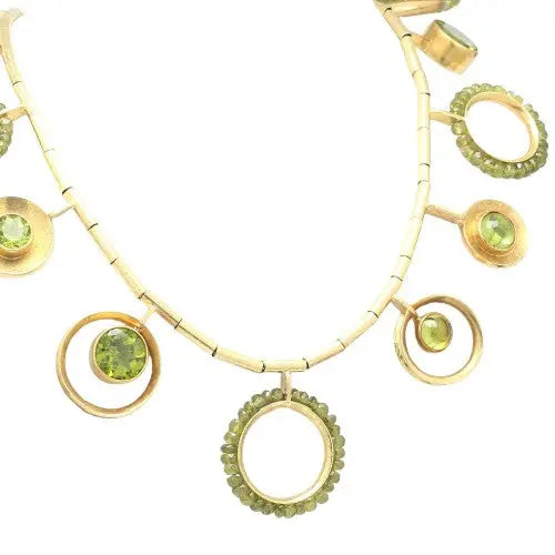 Jeff & Susan Wise Tube-Link Necklace with Gemstone Dangles