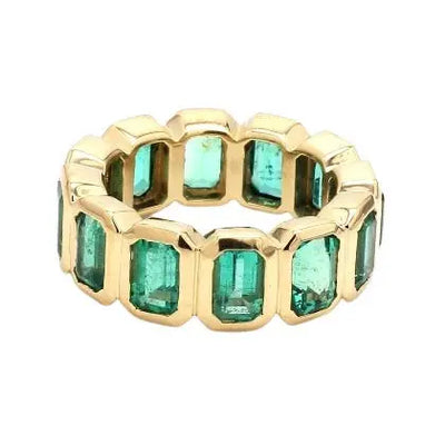 6.45ctw Emerald-Cut Emerald Eternity Band