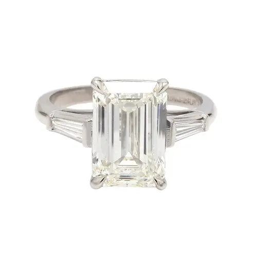5.00ct Emerald Cut Diamond Ring J color, VVS2 clarity