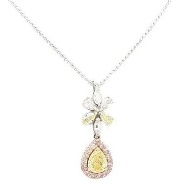 18k Three-Tone Diamond Necklace