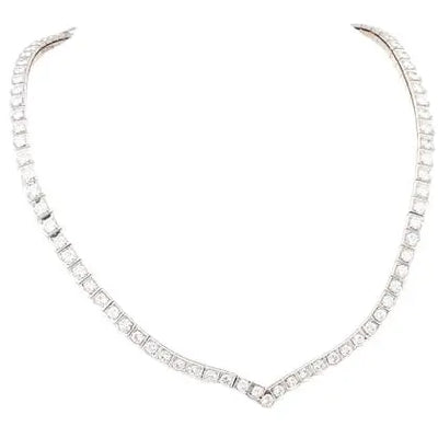 Diamond Necklace with 103 Stones Round Brilliant Stones