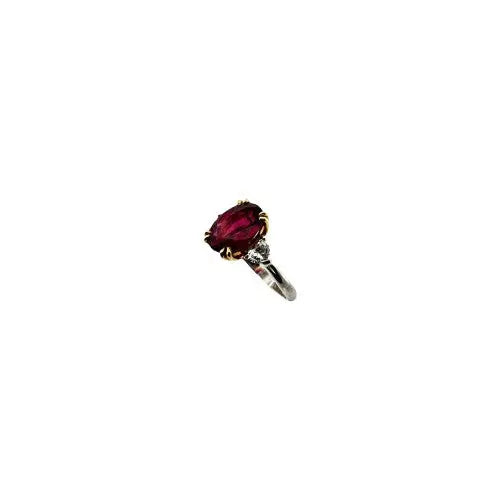 3.28 OVAL RUBY THAILAND HEATED AGL,&  0.34ctw 2HS