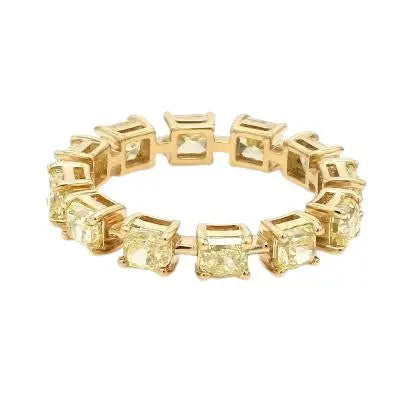 Fancy Intense Yellow Radiant-Cut Diamond Eternity Band