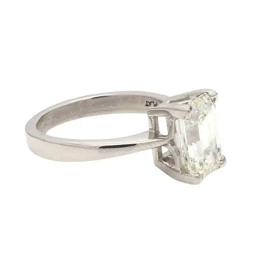 Platinum Solitaire Ring with I SI2 Radiant Diamond