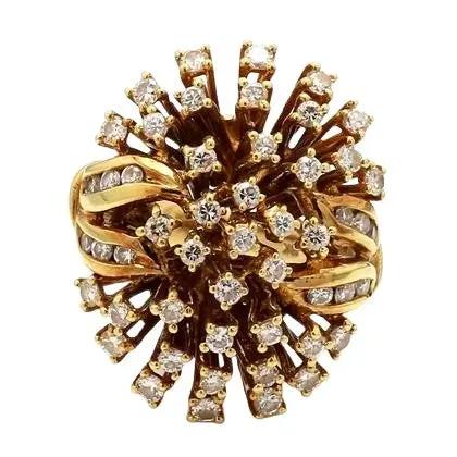 18k Yellow Gold Ring with Diamonds