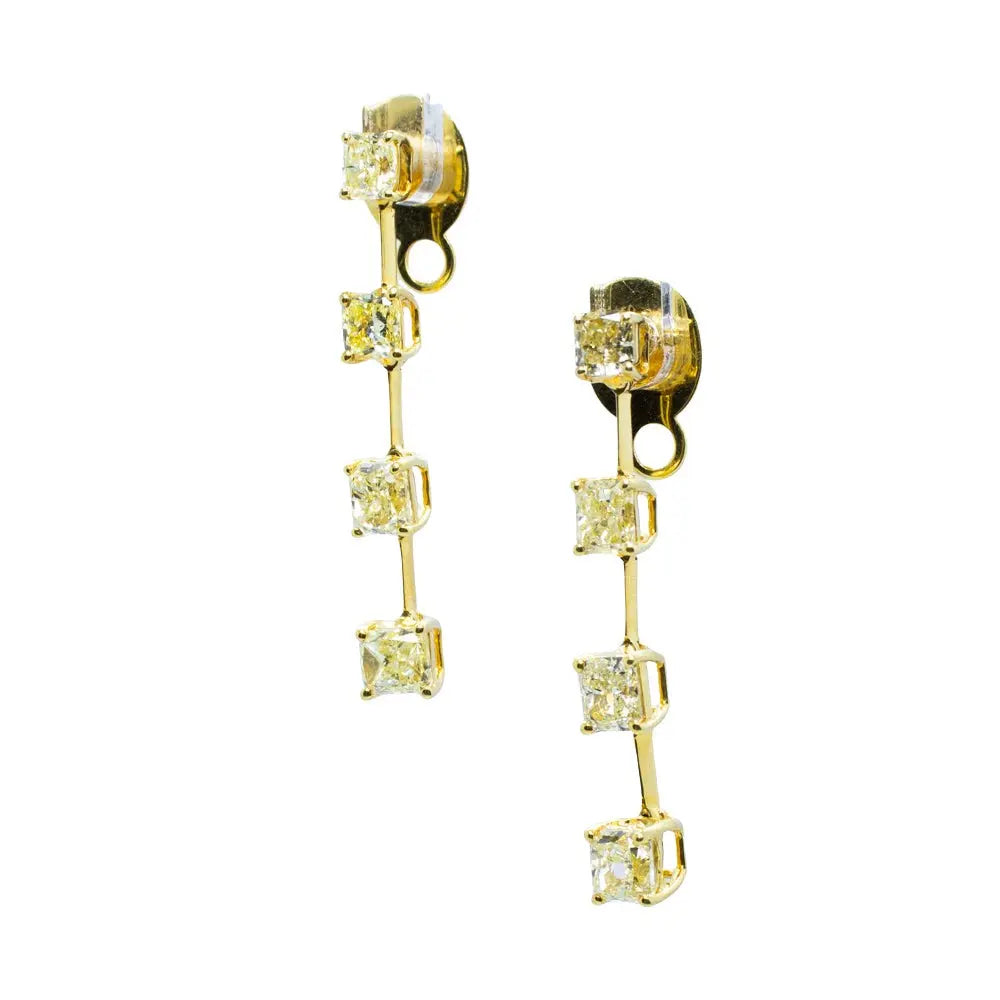 18K Yellow Gold Earrings with Fancy Yellow Diamonds