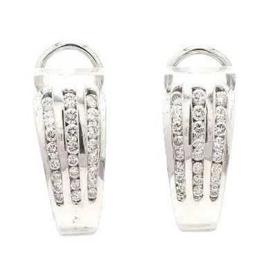 14k White Gold Earrings with Diamonds