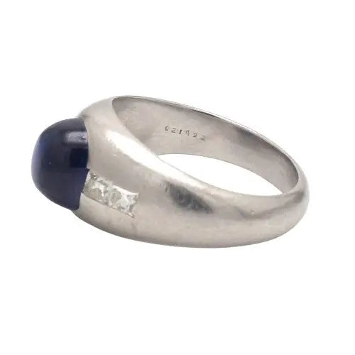 Shreve & Co. Double Cabochon Unheated Sapphire and Diamond Ring Sz.7.25