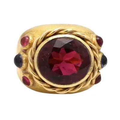 Zolotas 22k Yellow Gold Oval Tourmaline Ring