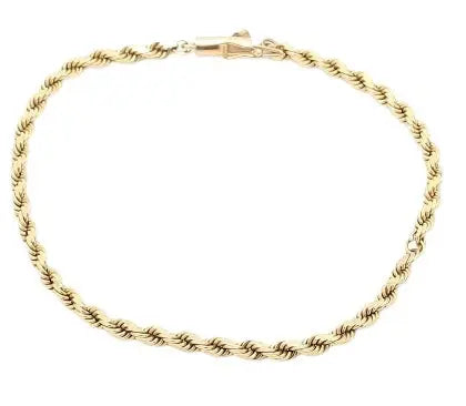 14K Yellow Gold Rope Chain Bracelet