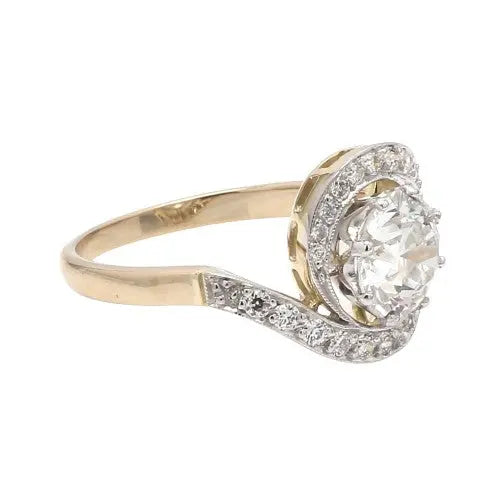 1.61ct Round Brilliant Cut Diamond Ring in a Bypass Setting
