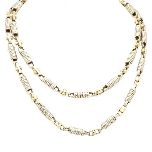 14K Yellow/Rose Gold 4mm Fancy Link Chain
