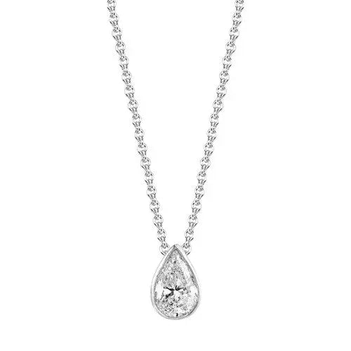 Bezel-Set Solitaire Pendant Necklace