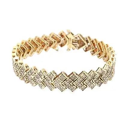 10K Yellow Gold Bracelet with Diamonds