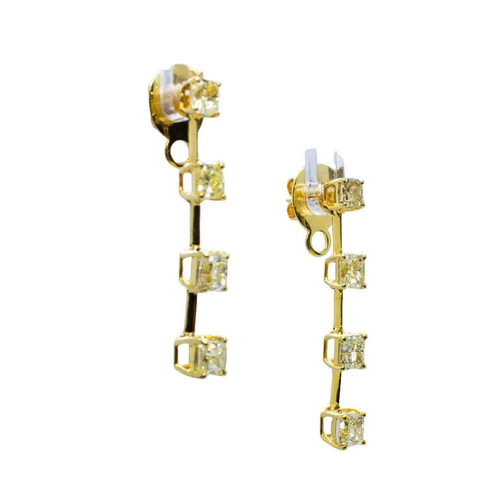 18K Yellow Gold Earrings with Fancy Yellow Diamonds