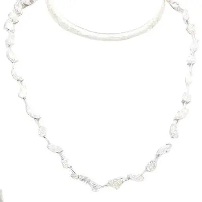 18k White Gold Tennis Necklace with Diamonds