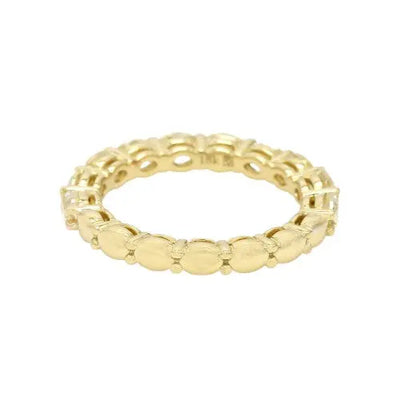 2.45ctw Oval Fancy Yellow Diamond Eternity Band Sz.6.5