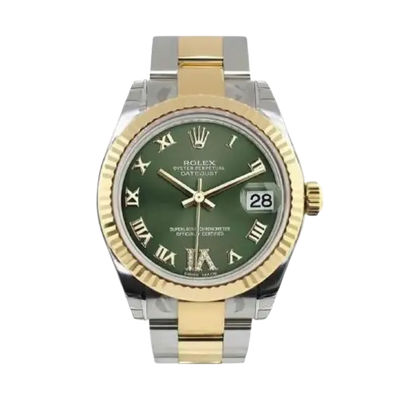 Rolex Datejust Olive Green Roman Dial – 31mm - Goldstein Diamonds