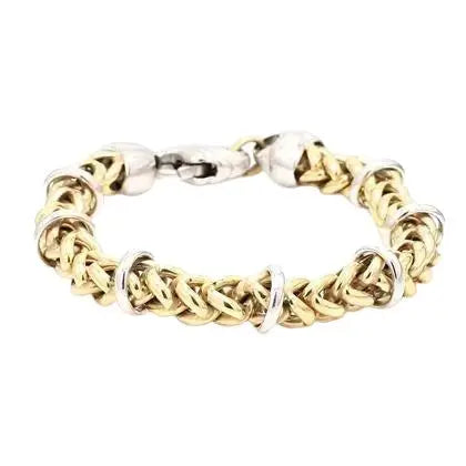14K Two-Tone Fancy Links Bracelet