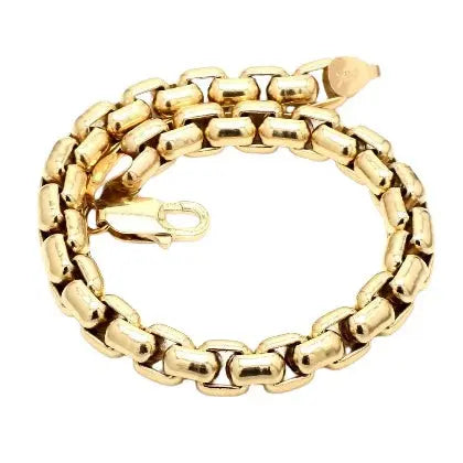 14K Yellow Gold Barrel Link Bracelet